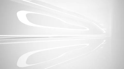Abstract white interior multilevel public space with window.  Video stock 90083819