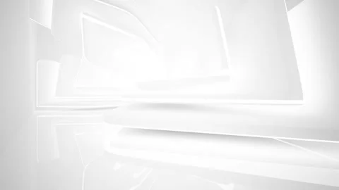 Abstract white interior multilevel public space with window.  Stock Footage 90083870