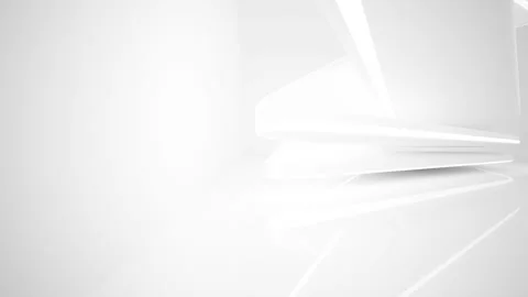 Abstract white interior multilevel public space with window.  Stock Footage 90083879