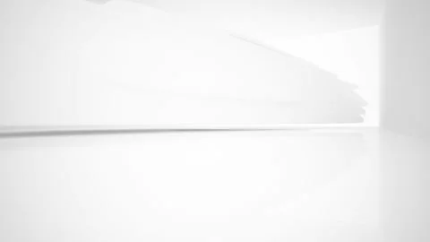 Abstract white interior multilevel public space with window.  Stock Footage 90107367