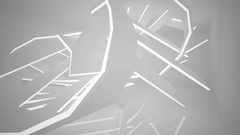 Abstract white interior multilevel public space with window.  Stock Footage 90130489