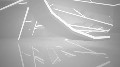 Abstract white interior multilevel public space with window.  Video stock 90130540