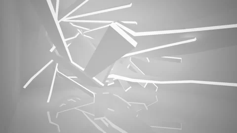 Abstract white interior multilevel public space with window.  Stock Footage 90130559