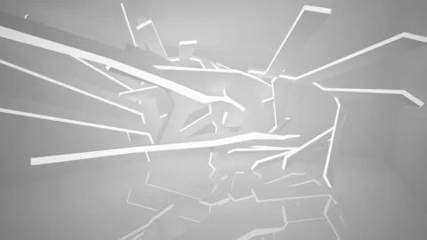 Abstract white interior multilevel public space with window.  Stock Footage 90130579