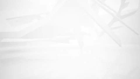 Abstract white interior multilevel public space with window.  Video stock 90157223