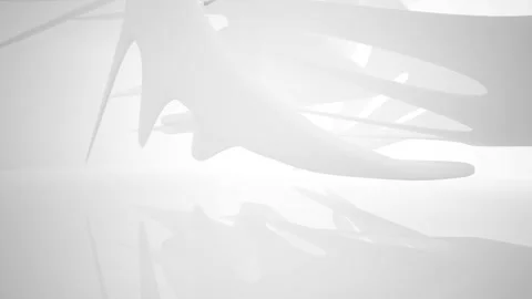 Abstract white interior multilevel public space with window.  Stock Footage 90175361