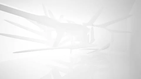 Abstract white interior multilevel public space with window.  Stock Footage 90175388