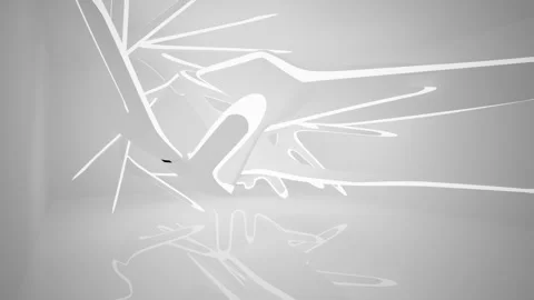 Abstract white interior multilevel public space with window.  Video stock 90215690