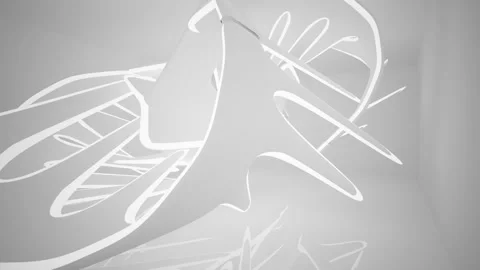 Abstract white interior multilevel public space with window.  Stock Footage 90217898