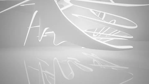 Abstract white interior multilevel public space with window.  Stock Footage 90217904