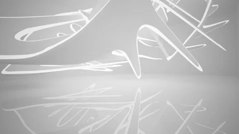 Abstract white interior multilevel public space with window.  Stock Footage 90217909