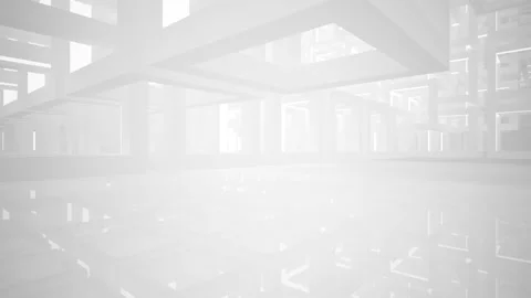 Abstract white interior multilevel public space with window.  Video stock 90223672