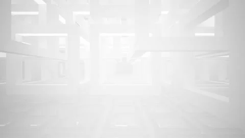Abstract white interior multilevel public space with window.  Stock Footage 90223673