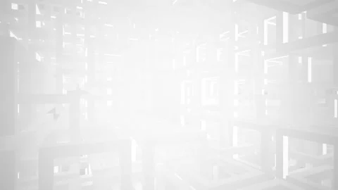 Abstract white interior multilevel public space with window.  Stock Footage 90223791