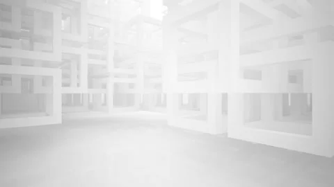 Abstract white interior multilevel public space with window.  Stock Footage 90223996