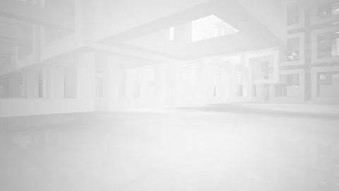 Abstract white interior multilevel public space with window.  Stock Footage 90224079