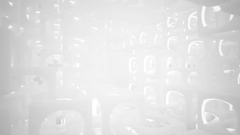 Abstract white interior multilevel public space with window.  Stock-Footage 90347792