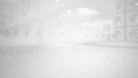 Abstract white interior multilevel public space with window.  Video stock 90475074