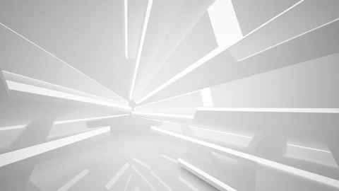 Abstract white interior multilevel public space with window. Stock-Footage 90540234