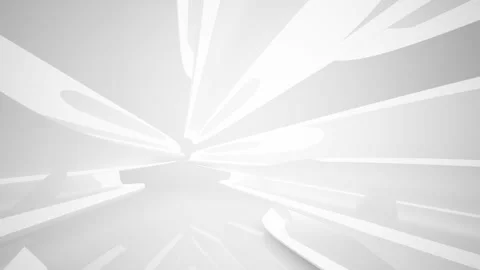 Abstract white interior multilevel public space with window. Video stock 90655652