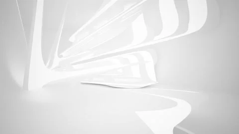 Abstract white interior multilevel public space with window. Stock-Footage 90655699