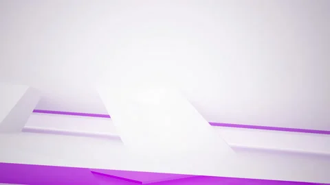 Abstract white interior multilevel public space with window. Stock-Footage 90754614