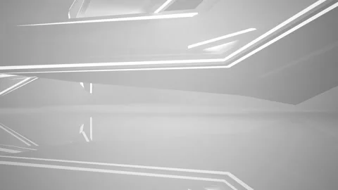 Abstract white interior multilevel public space with window. Vídeos de archivo 90758598