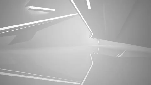 Abstract white interior multilevel public space with window. Stock-Footage 90758627