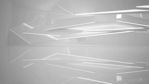 Abstract white interior multilevel public space with window. Vídeos de archivo 90758639