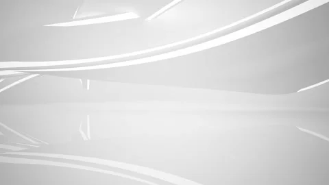 Abstract white interior multilevel public space with window. Stock-Footage 90762200
