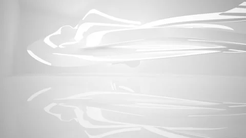 Abstract white interior multilevel public space with window. Video stock 90762266