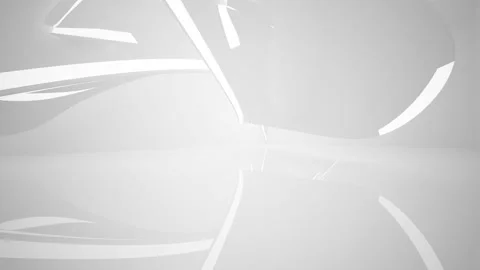 Abstract white interior multilevel public space with window. Stock-Footage 90762396