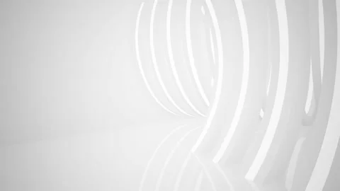 Abstract white interior multilevel public space with window.  Stock Footage 90951313
