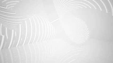 Abstract white interior multilevel public space with window.  Video stock 90951564