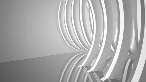 Abstract white interior multilevel public space with window. Stock Footage 90993787