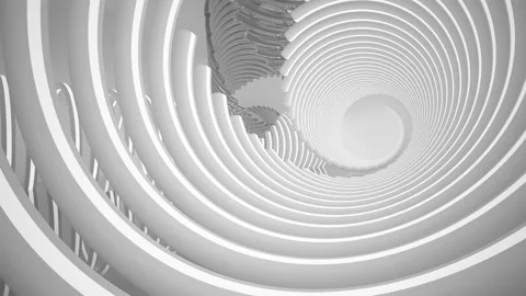 Abstract white interior multilevel public space with window. Stock Footage 90993925
