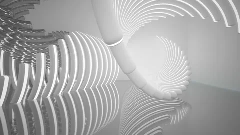 Abstract white interior multilevel public space with window. Stock Footage 90993943