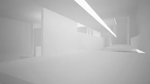 Abstract white interior multilevel public space with window. Stock Footage 92170417