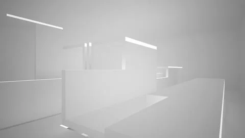 Abstract white interior multilevel public space with window. Video stock 92170428