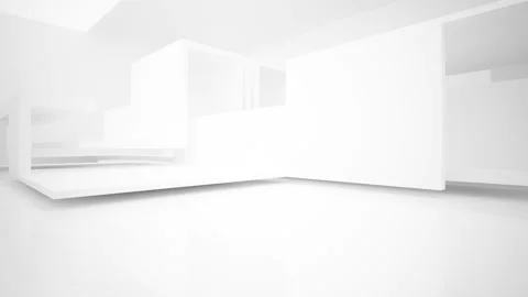 Abstract white interior multilevel public space with window. Stock Footage 92172235
