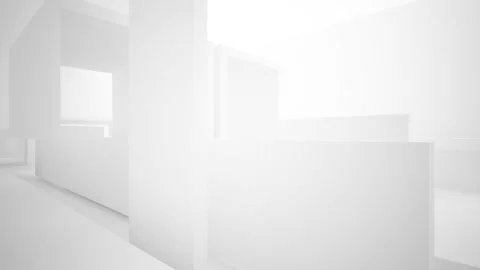 Abstract white interior multilevel public space with window. Video stock 92172252
