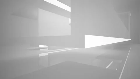 Abstract white interior multilevel public space with window. Stock Footage 92288329