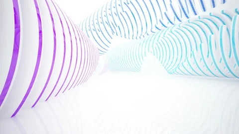 Abstract white interior multilevel public space with window. Video stock 92289228