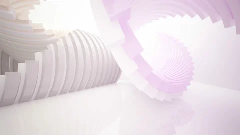 Abstract white interior multilevel public space with window. Video stock 92290506