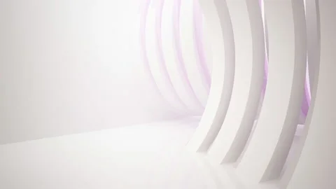 Abstract white interior multilevel public space with window. Stock Footage 92290914