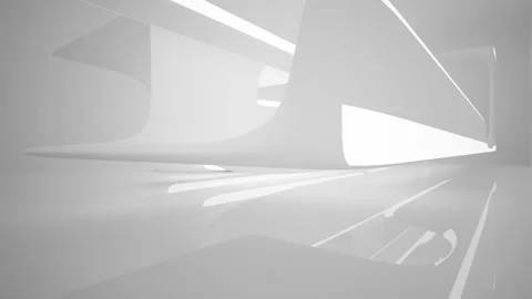 Abstract white interior multilevel public space with window. Stock Footage 92450948