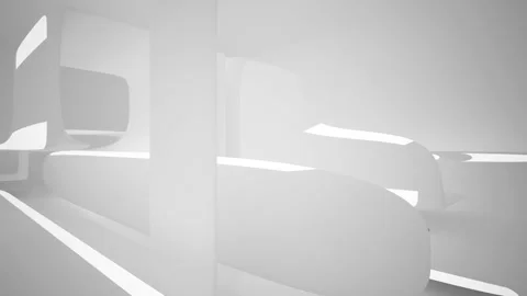 Abstract white interior multilevel public space with window. Stock Footage 92452606