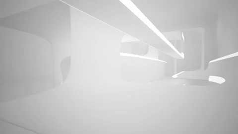 Abstract white interior multilevel public space with window. Stock Footage 92452637