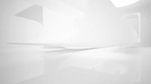 Abstract white interior multilevel public space with window.  Stock Footage 93014445