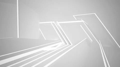 Abstract white interior multilevel public space with window. Stock Footage 93355549